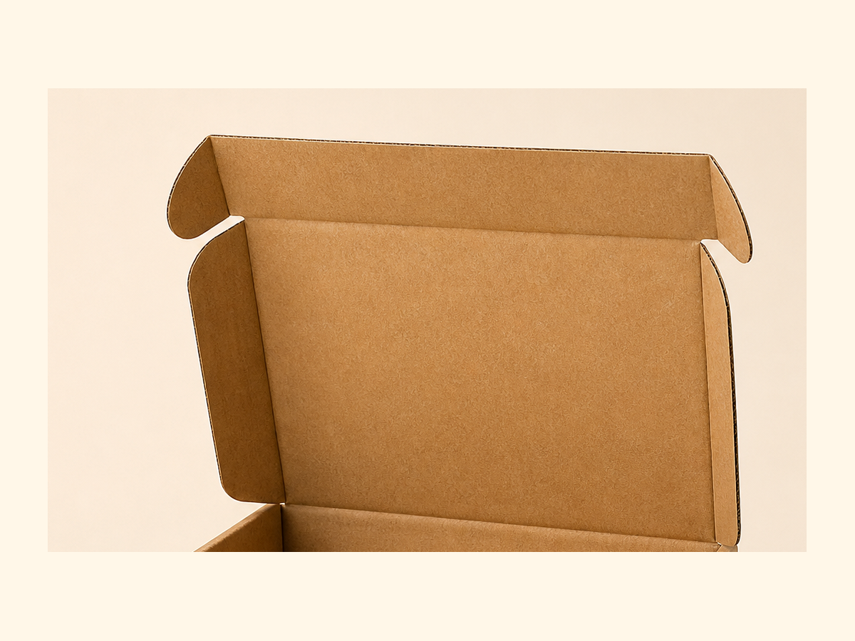 No-print inside view of plain mailer kraft box